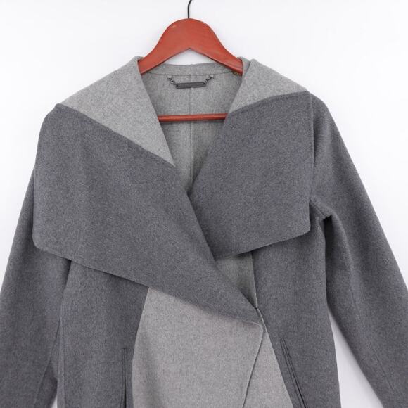 DVF Diane Von Furstenberg Shannon Coat Jacket Womens Small Gray Corporate Siren - Picture 4 of 16